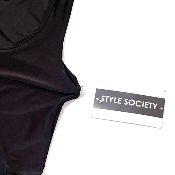 Style Society Mesh Cutout Dress Black Stretchy Small Cocktail Club Sexy Party - Picture 6 of 10